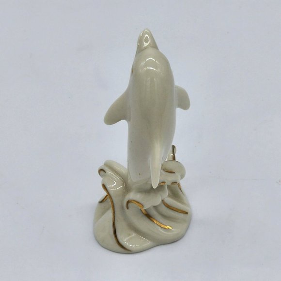 Lenox Ivory and Gold Dolphin Figurine Sea Prancer - Picture 3 of 4